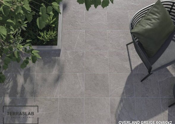 Керамическая террасная плита 60x60x2 Overland Greige